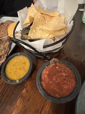 Maggie's Blue Rose signature dishes Lobster Enchiladas
Chips and Salsa
Pan Seared Chicken Chipotle